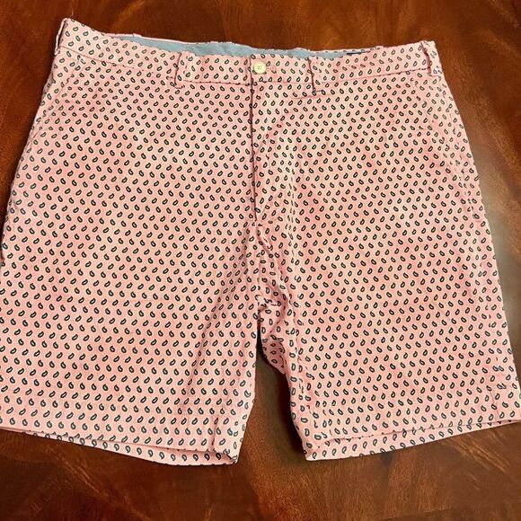 EEUC Men's Ralph Lauren Polo Golf Shorts Pink Mini Paisley Print Size 38 - Picture 1 of 3
